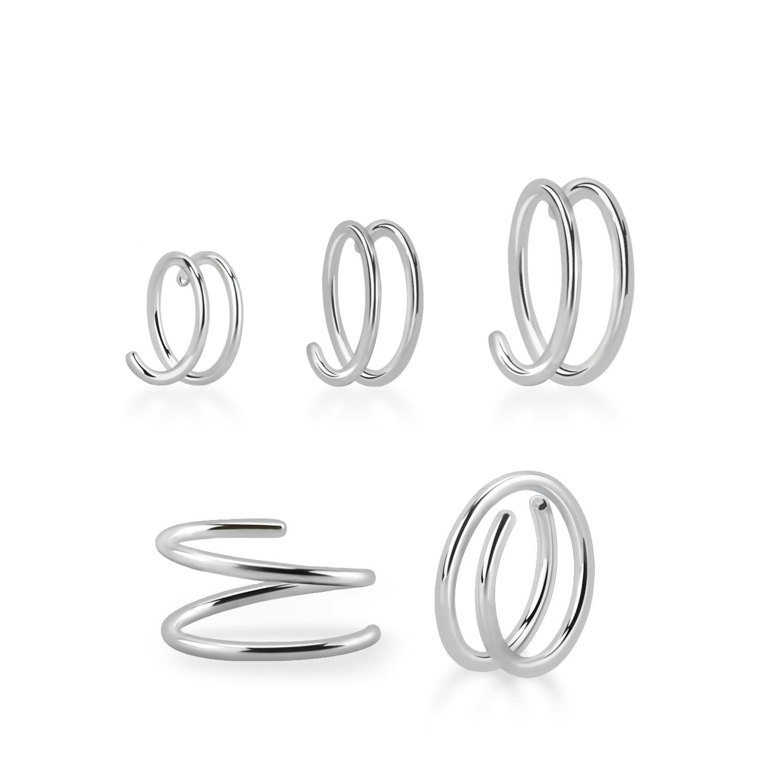 Spiral piercing för näsvinge och öron 0,8mm 925-silver