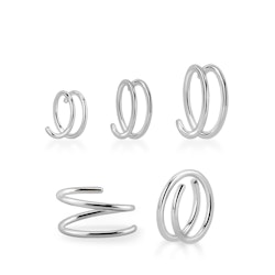 Spiral piercing för näsvinge och öron 0,8mm 925-silver