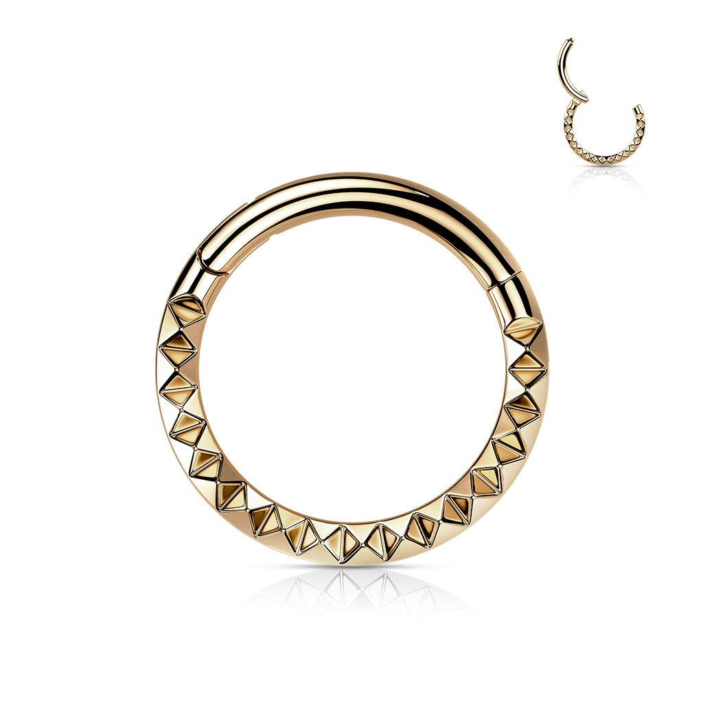 Clicker ring 1,2mm i titanium - med pyramidslipning på fronten