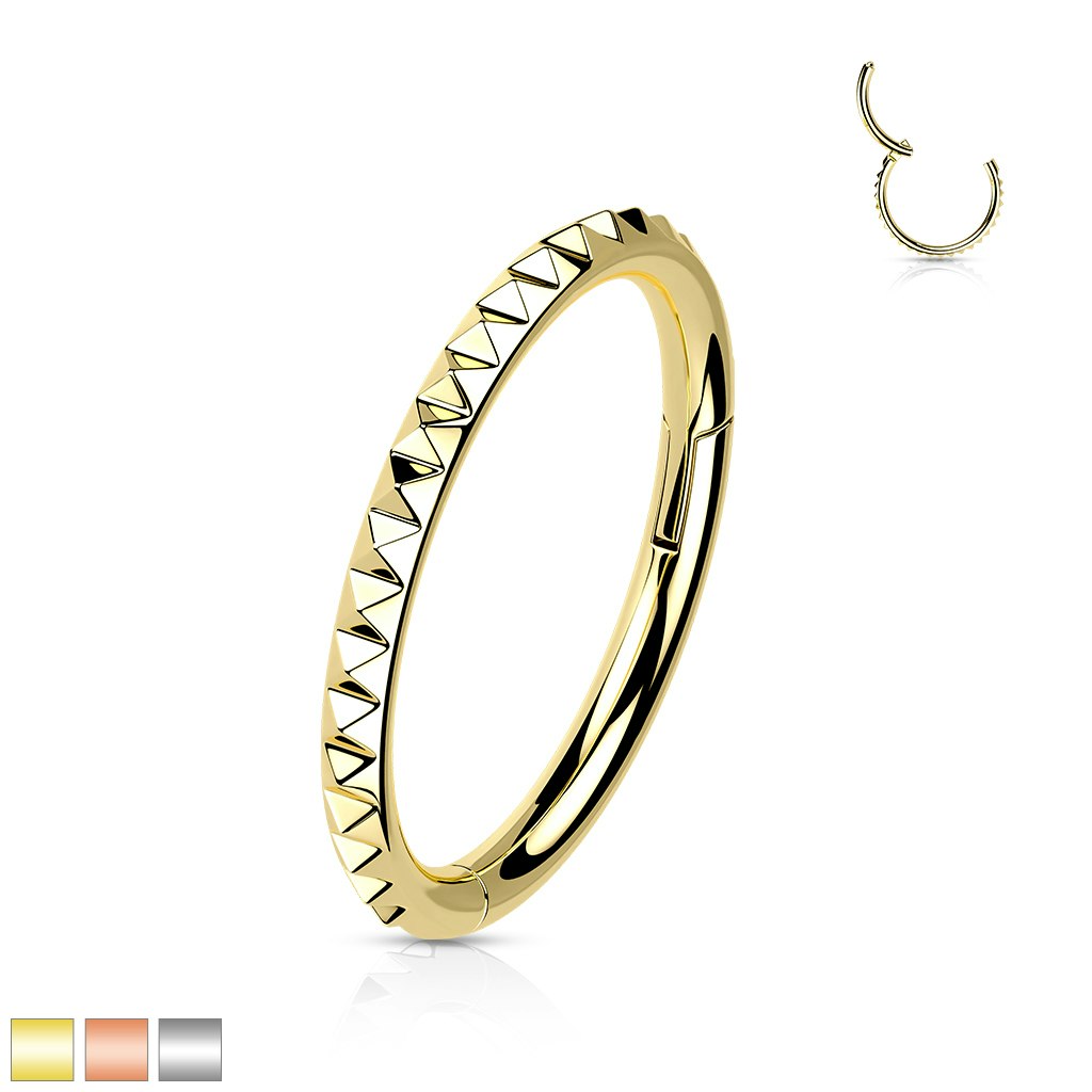 Clicker ring i titanium 1,2mm med pyramidslipning på ytterkanten
