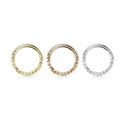 Clicker ring 1,2mm i titanium - med pyramidslipning på fronten
