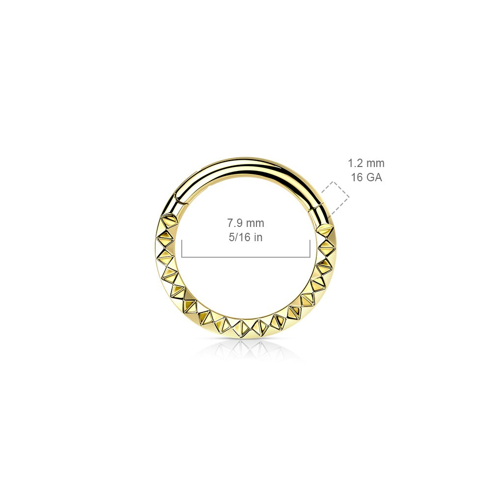 Clicker ring 1,2mm i titanium - med pyramidslipning på fronten