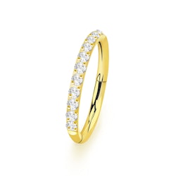 Clicker ring i guld PVD-titanium 1,0mm kubisk zirconia på ytterkanten