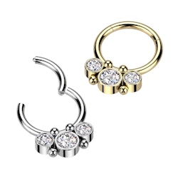 Clicker - 1.2mm med kubisk zirconia och bollar