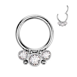 Clicker - 1.2mm med kubisk zirconia och bollar