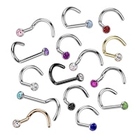 Nässmycke näspiercing i titanium med kubisk zirconia