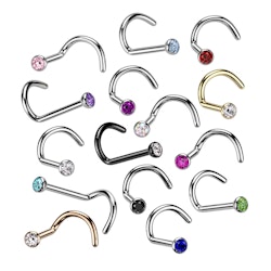 Nässmycke näspiercing i titanium med kubisk zirconia