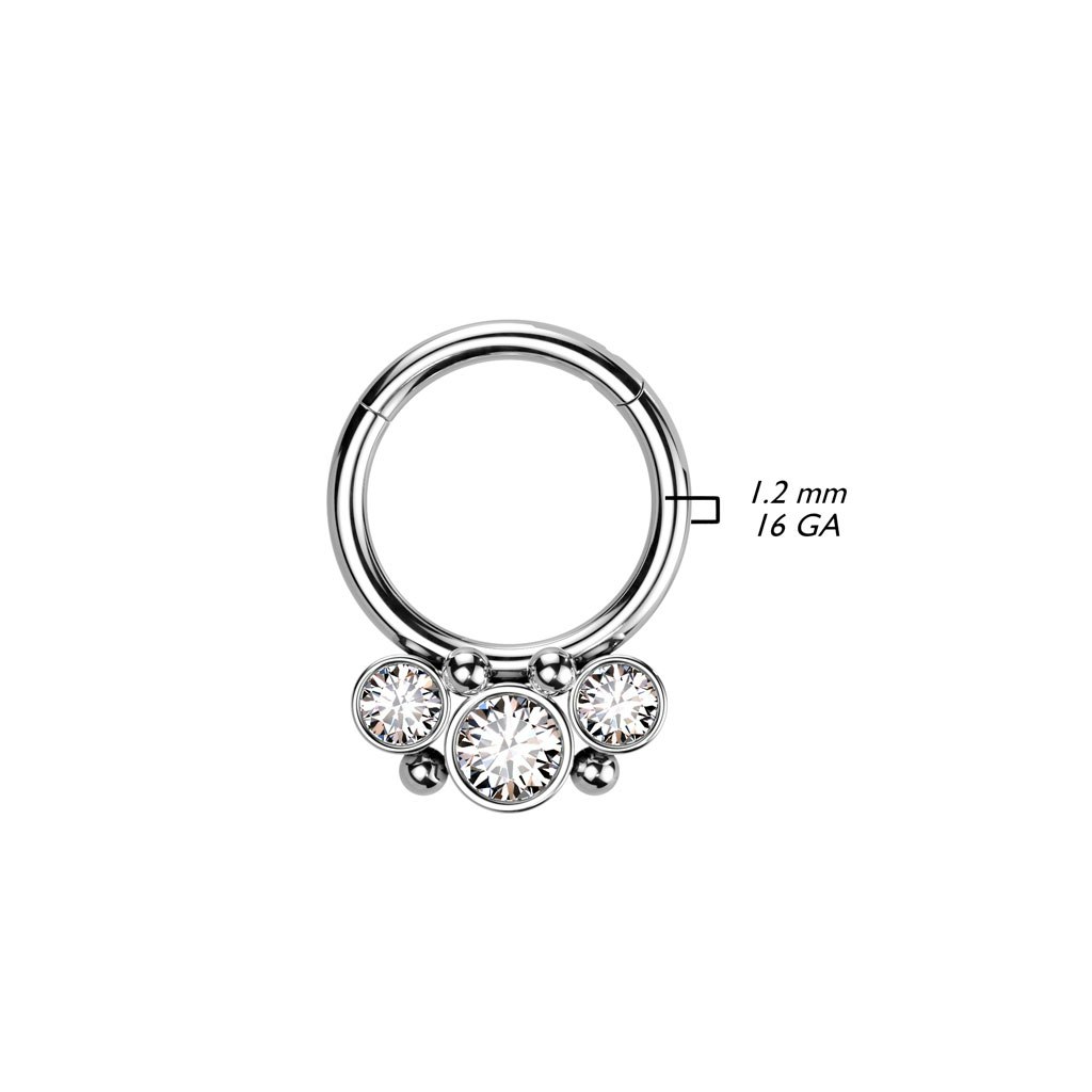 Clicker - 1.2mm med kubisk zirconia och bollar