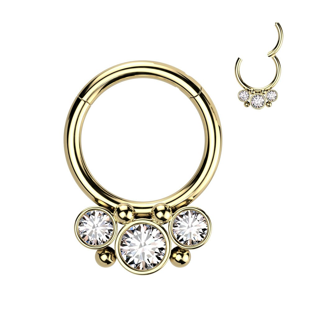 Clicker - 1.2mm med kubisk zirconia och bollar