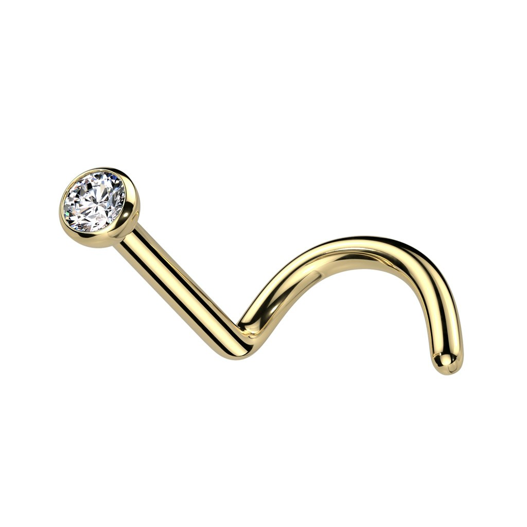 Nässmycke näspiercing i titanium med kubisk zirconia