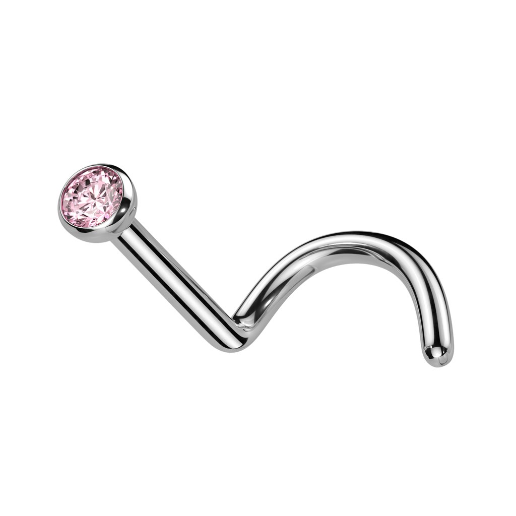 Nässmycke näspiercing i titanium med kubisk zirconia