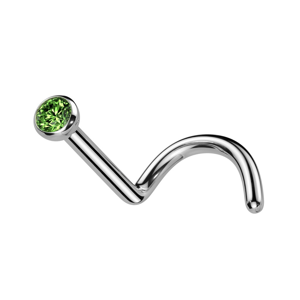 Nässmycke näspiercing i titanium med kubisk zirconia