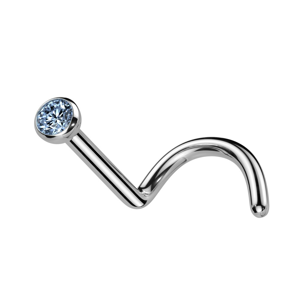 Nässmycke näspiercing i titanium med kubisk zirconia