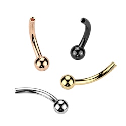 Titanium banana med 3mm kula i ena änden - threadless del