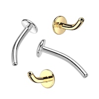Böjd labret i titanium för floating navel - threadless del