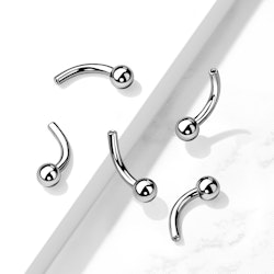 Titanium banana med 3mm kula i ena änden - threadless del