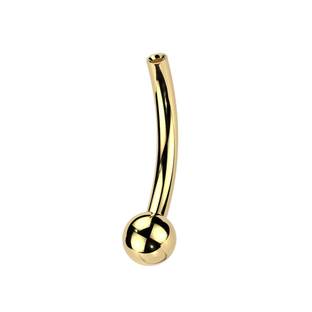 Titanium banana med 3mm kula i ena änden - threadless del