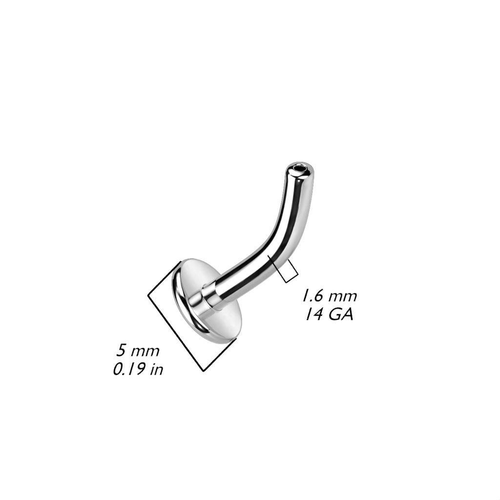 Böjd labret i titanium för floating navel - threadless del