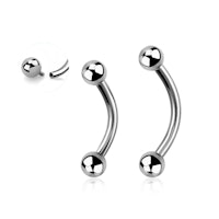 Titanium banana 1,2mm invändigt gängad med 3mm kulor