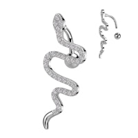 Navelsmycke banana 1,6mm - Orm med stenar