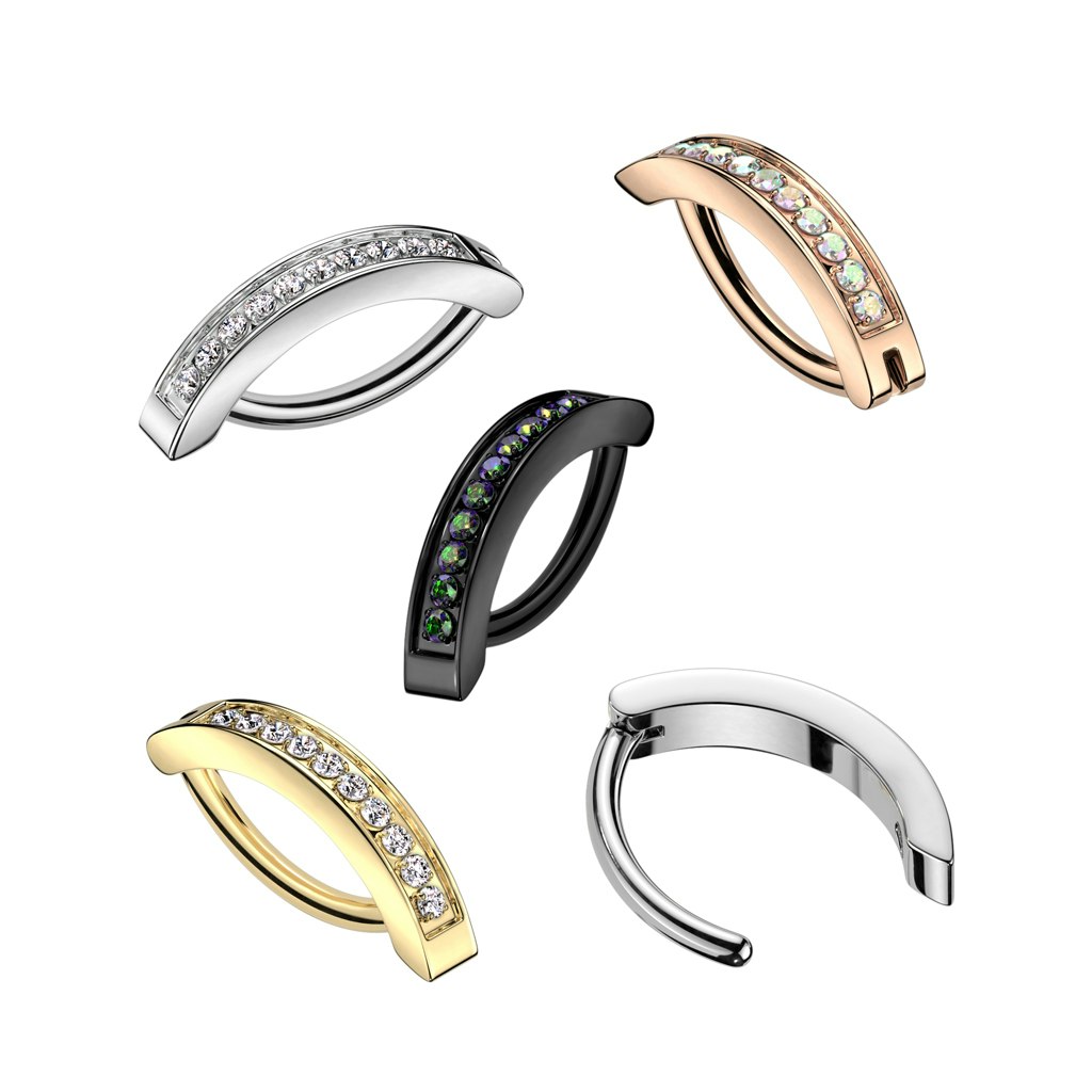 Titanium navelsmycke med cubic zirconia - unik design