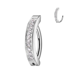 Titanium navelsmycke med cubic zirconia - unik design