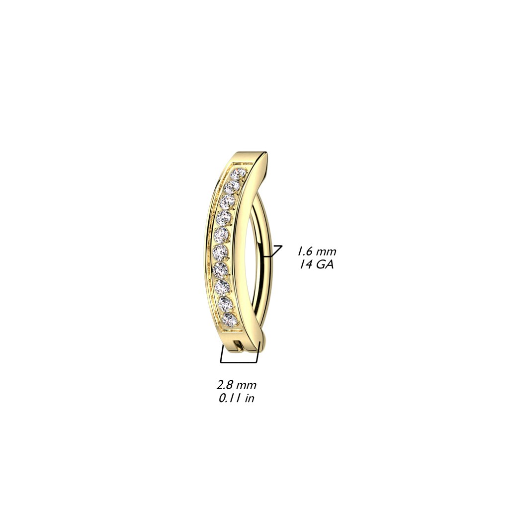 Titanium navelsmycke med cubic zirconia - unik design