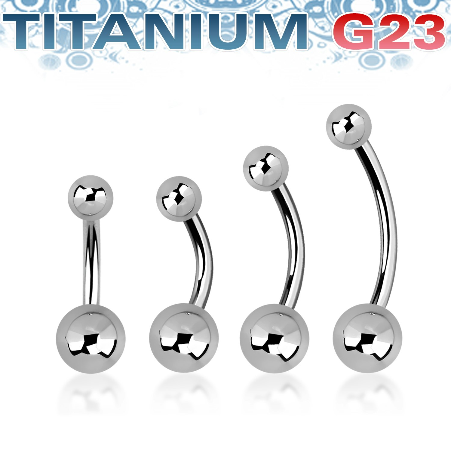 Titanium Banana 1.6mm med 4 & 6mm kula