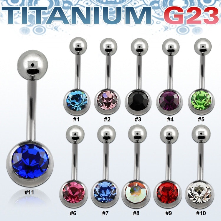 Titanium Banana 1.6mm med 5 & 8mm crystalkula