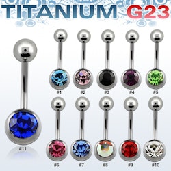 Titanium Banana 1.6mm med 5 & 8mm crystalkula