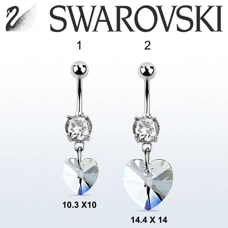 Navelsmycke med hjärtformad swarovskiⓇ crystal