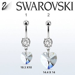 Navelsmycke med hjärtformad swarovskiⓇ crystal