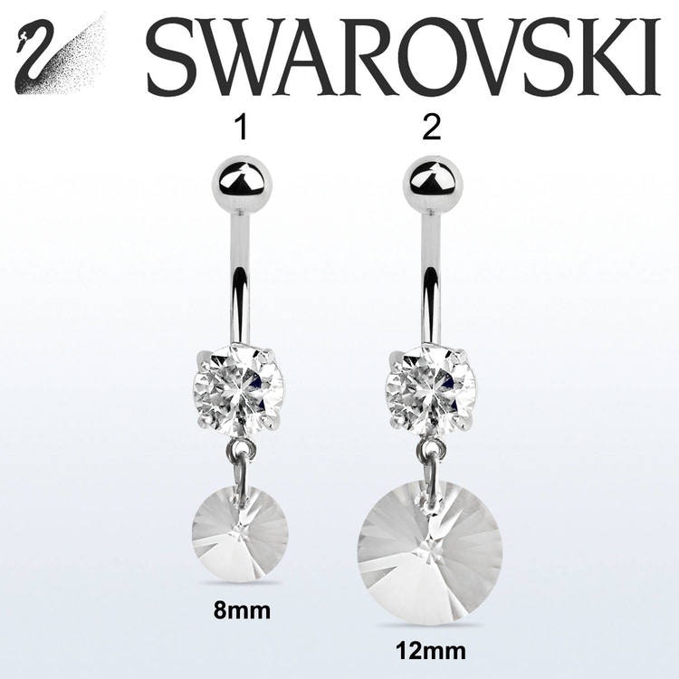 Navelsmycke med rund swarovskiⓇ crystal