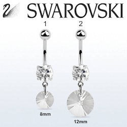 Navelsmycke med rund swarovskiⓇ crystal