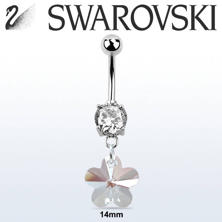 Navelsmycke med swarovskiⓇ blomma