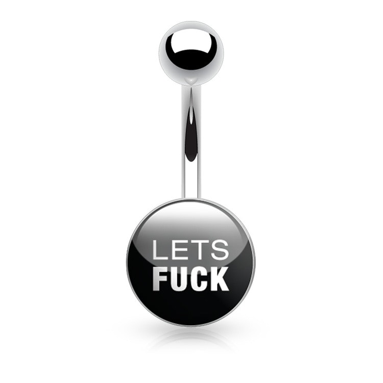 Navelsmycke 1.6mm med logo - "Lets Fuck"