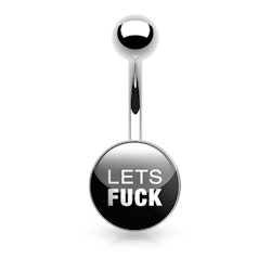 Navelsmycke 1.6mm med logo - "Lets Fuck"