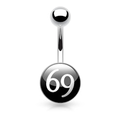 Navelsmycke 1.6mm med logo - "69 logo"