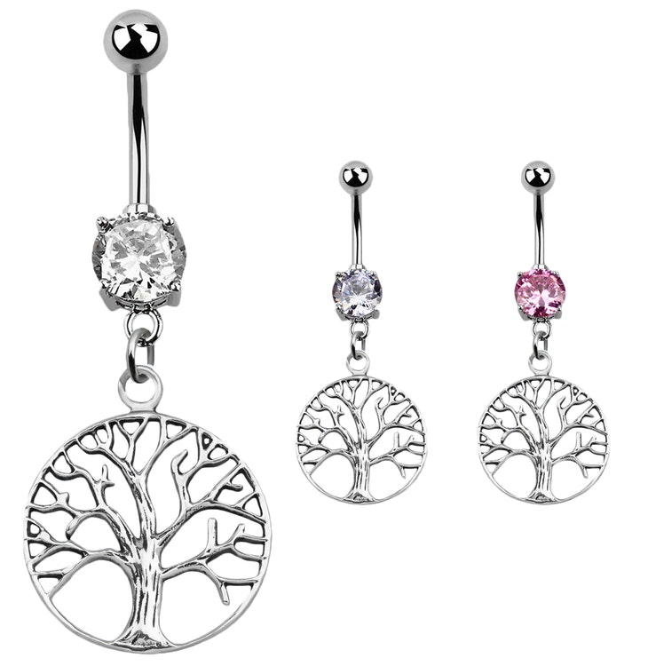 Navelsmycke med Tree of Life i 925 Silver