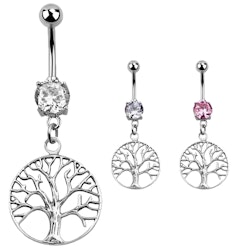 Navelsmycke med Tree of Life i 925 Silver
