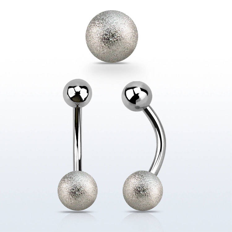 Banana / navelsmycke 1.6mm med 6mm frostad kula
