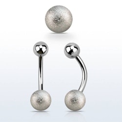 Banana / navelsmycke 1.6mm med 6mm frostad kula