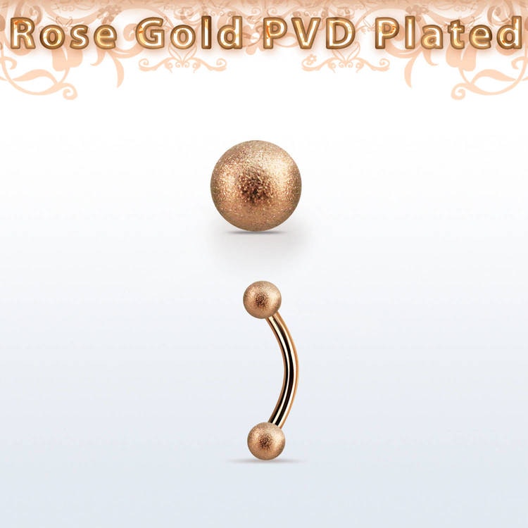 Banana 1.2mm roséguld med 3mm frostade kulor