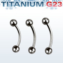 Titanium banana 1.2mm med 3mm kulor