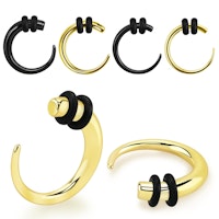 PVD-plated surgical steel curced taper w/ o-rings