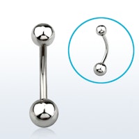 Banana belly piercing 1.6mm in steel - 5mm and 6mm balls