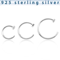 Näsring / nose hoop i 925-silver 0,8mm