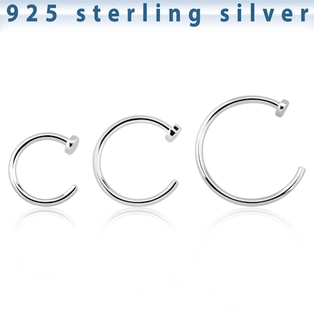 Näsring / nose hoop i 925-silver 0,8mm