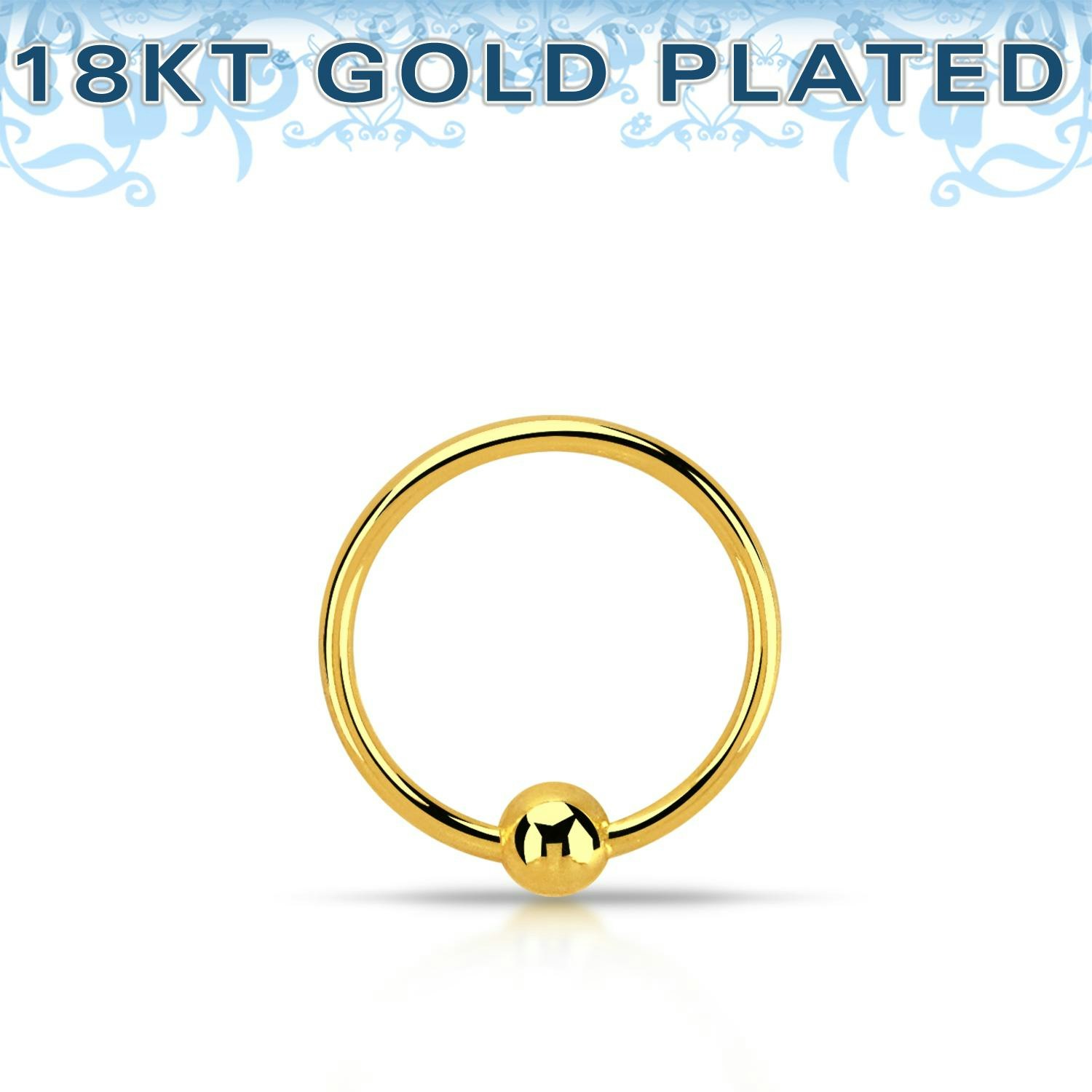 Näsring i guldpläterad 925 silver 0.6mm / 12mm