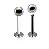 Titanium labret / flatback - 1.2mm med 4mm kula
